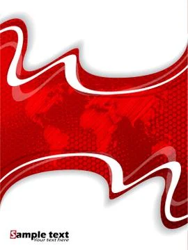 Red business brochure with hexagon pattern Stock Illustration