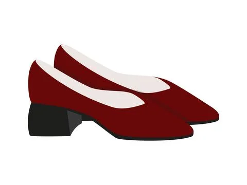 Red business shoes isolated on white Ilustração Stock