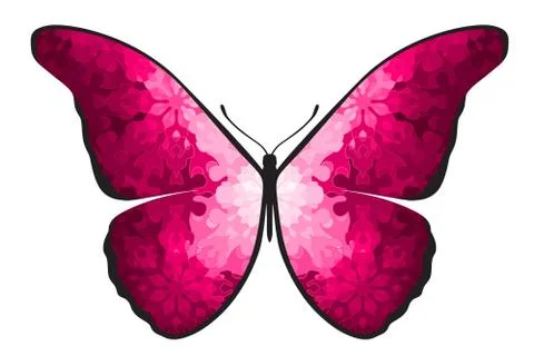 Red butterfly with abstract pattern vector illustration Stock Illustration