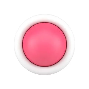 Red button 3d icon. Glossy round switch for settings 스톡 일러스트