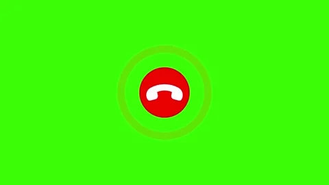 Red button animated, call decline button animation on green screen, ending .. Stock Footage 329145218
