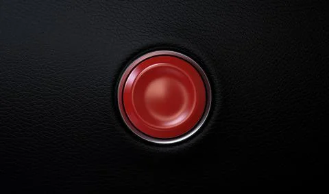 Red Button On Black Leather Stock Illustration
