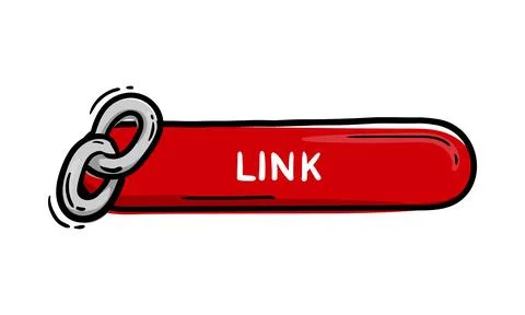 Red button with a chain and text link イラスト素材
