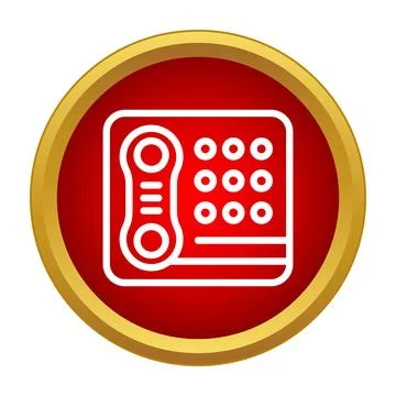 Red button communication icon showing telephone keypad Stock Illustration