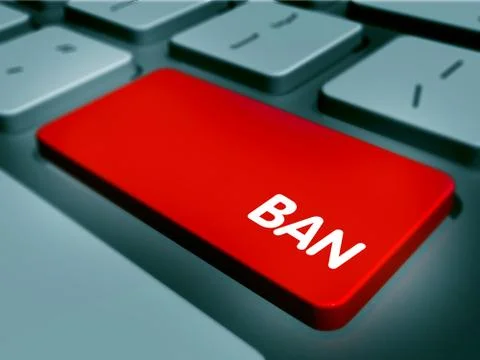 Red Button on Computer Keyboard. 3D render. Stock Illustration