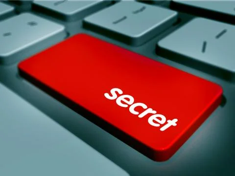 Red Button on Computer Keyboard. 3D render. Stock Illustration