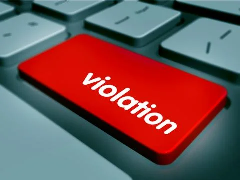 Red Button on Computer Keyboard. 3D render. Stock Illustration