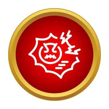 Red button containing angry frustrated emotion icon Stock Illustration