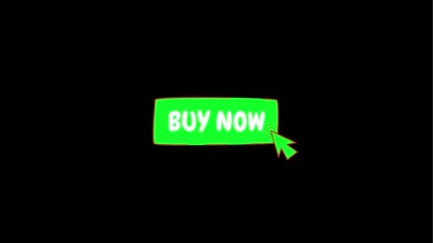 A red button with a cursor on a green background Stock Footage 332706600