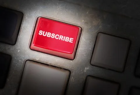 Red button on a dirty old panel Stock Photos
