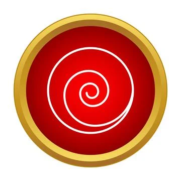 Red button displaying white spiral icon イラスト素材