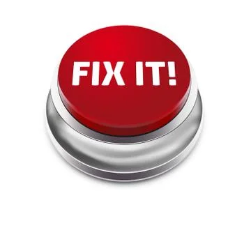 Red button FIX IT - isolated on white background Stock Illustration