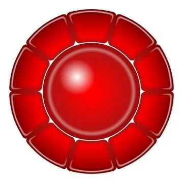 Red button with frame Stock Illustration