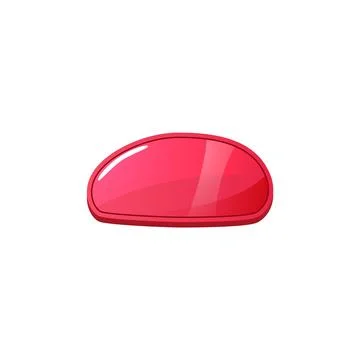 Red button for game and ui design, flat vector isolated on white Stock Illustration