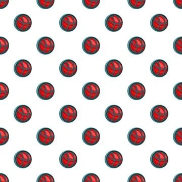 Red button globe network digital connection pattern Illustrazione stock