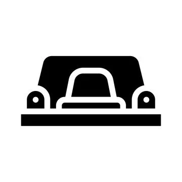 Red button glyph icon vector black illustration Stockillustratie