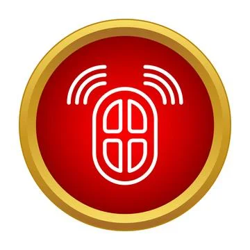 Red button icon indicating motion sensor alarm イラスト素材