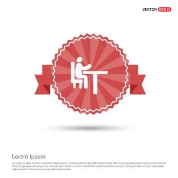 Red Button Icon - Red Ribbon banner Stock Illustration