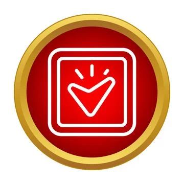 Red button icon showing down arrow and lights Illustrazione stock