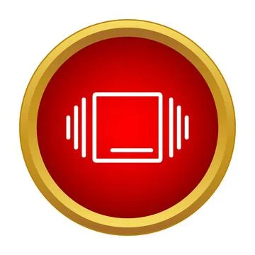Red button icon showing mobile phone vibrating Stock Illustration