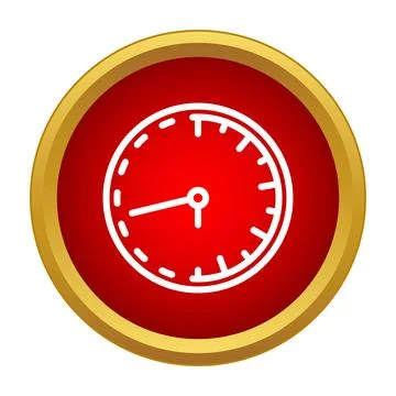 Red button icon showing time deadline countdown 库存插图