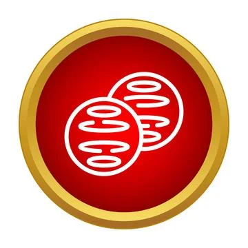 Red button icon showing two circular elements イラスト素材