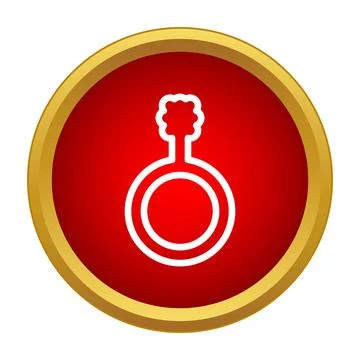 Red button icon showing a white line symbol 스톡 일러스트