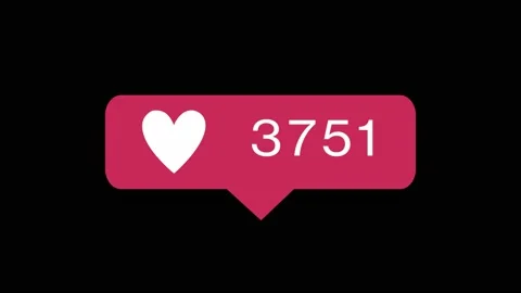 Red like button with increasing counting of numbers animation. Stock Footage 141363721