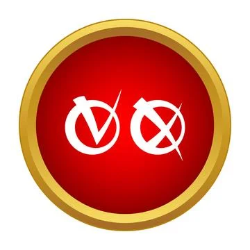Red button indicating approval and rejection choice Stock Illustration