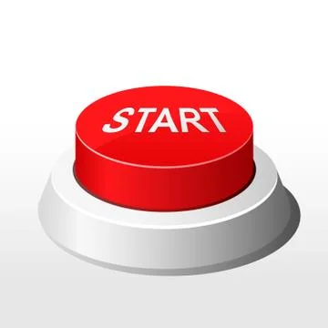 Red button with inscription Start  - launch button Stock Illustration
