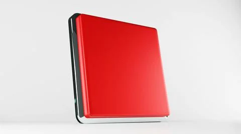 Red button isolate backbround , 3D render Stock Illustration