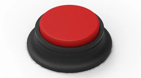 Red button isolated 3d illustration render Stock Illustration