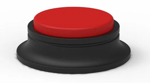 Red button isolated 3d illustration render Stock Illustration