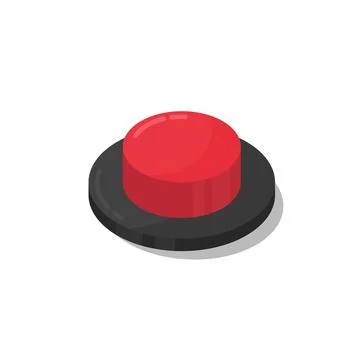 Red button isolated on white background Stock Illustration