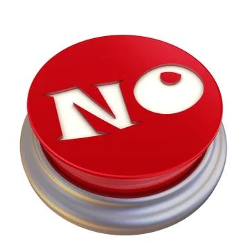 Red button labeled with word NO Stock Illustration