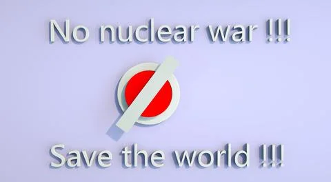 Red button. No nuclear war. Save the world. Do not push. Say no to war. Stock Illustration