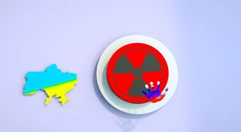 Red button. No nuclear war. Save the world. Do not push. Say no to war Stock Illustration