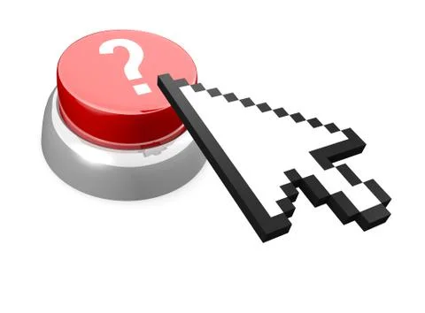 Red button with question mark Stock Illustration