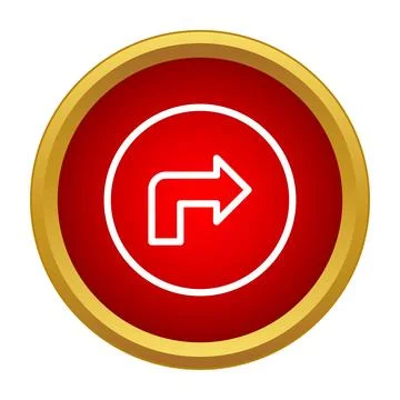 Red button with right arrow turn indicator Illustrazione stock