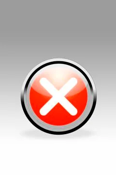 Red button showing cross symbol, close up Stock-Illustration