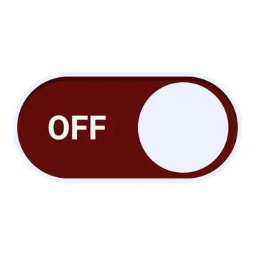 Red off button showing power off setting Stock Illustration