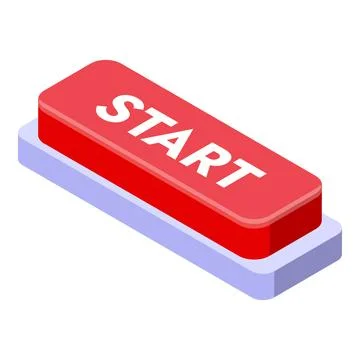 Red button showing the word start for a new beginning Stock Illustration