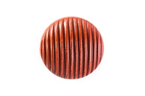 Red button with stripes on a white background Stock Photos