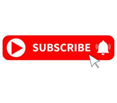 Red button subscribe of channel on white background. subscribe button sign. Stock Illustration