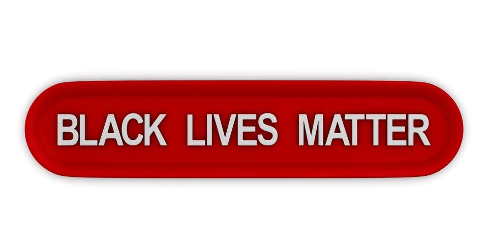 Red button with text black lives matter on white background. Isolated 3d illu イラスト素材