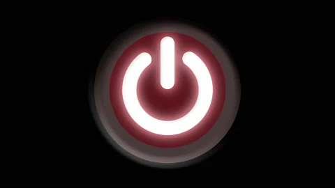 Red Button Turn on and Off Animation on Black Background Video stock 154665598