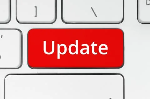 Red button with Update word Stock Photos