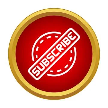Red button vector icon banning subscription activity Stock Illustration