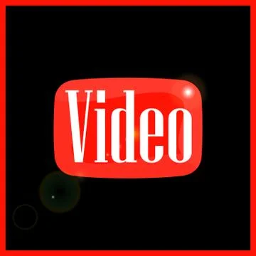Red button of video Stock Illustration