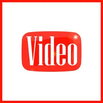 Red button of video Stock Illustration